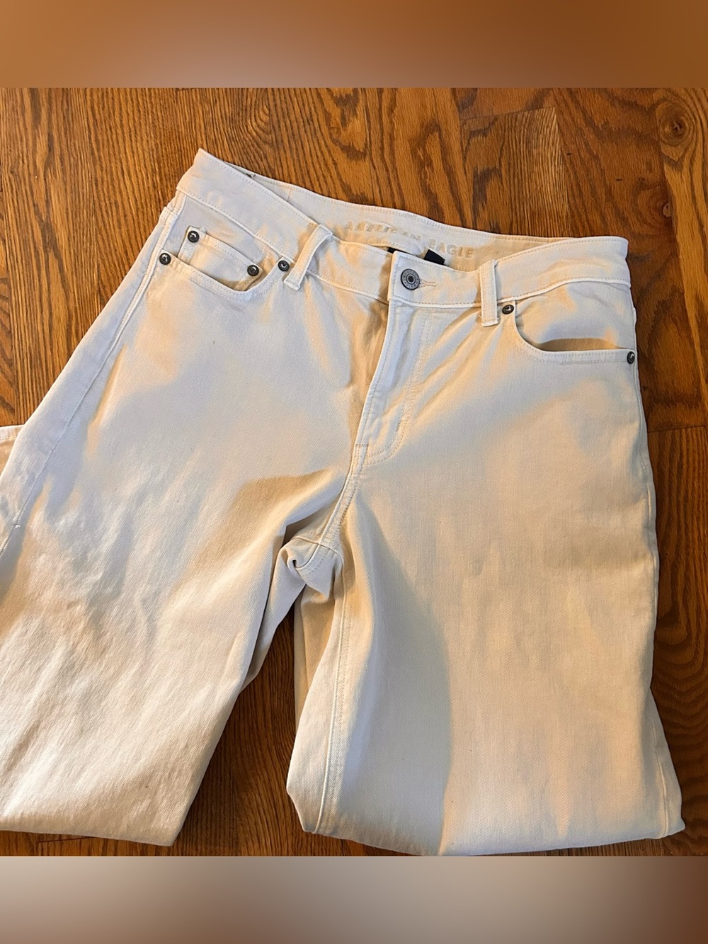 AE Stretch Barrel Jean, ecru denim, size 4 - Picture 7 of 8